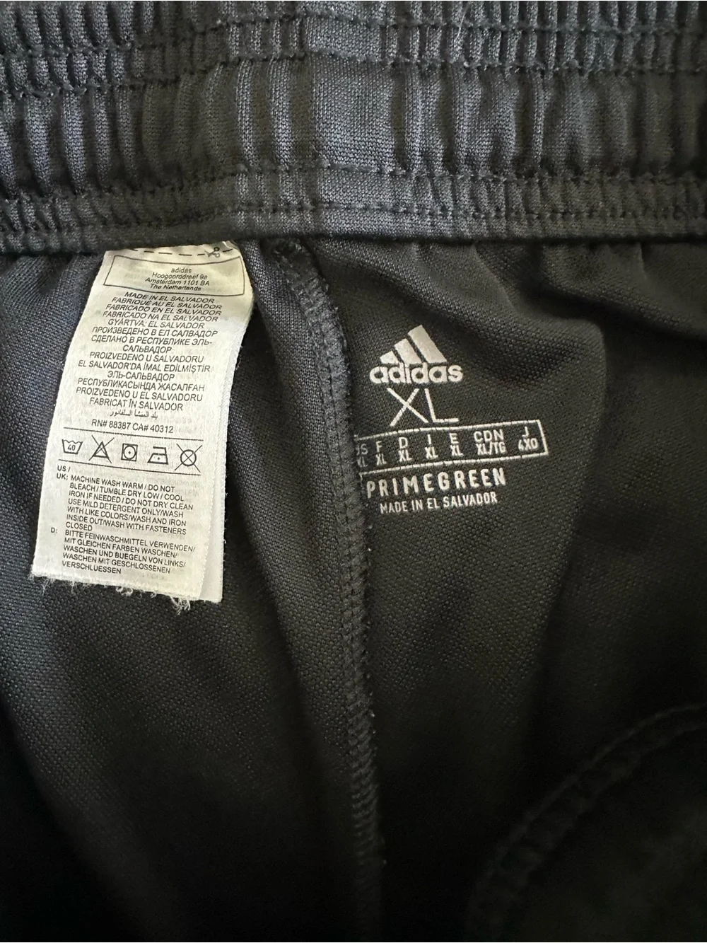Adidas Men’s Black Track Pants with Light Blue Stripes